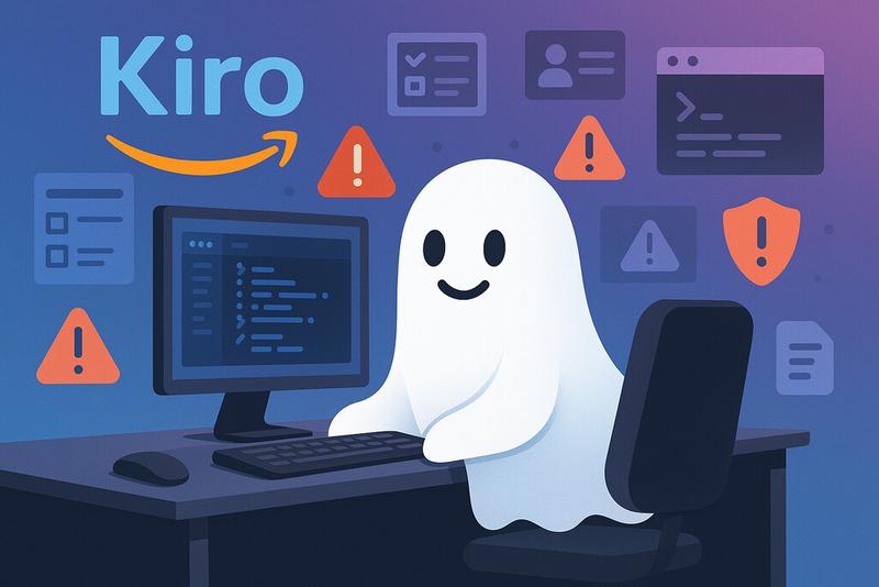 Kiro AI coding assistant interface showing the mysterious sidebar and chat interface